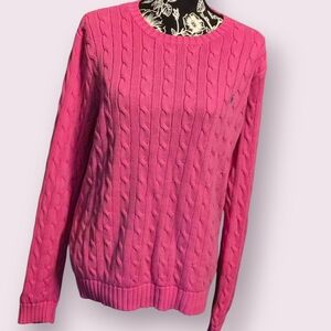 Polo Ralph Lauren Bright Pink Cable Knit Sweater